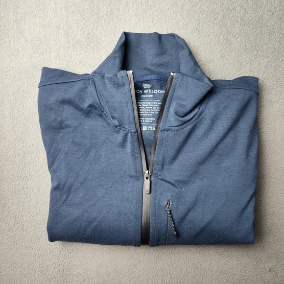 Mack Weldon Jacket Mens Medium Blue Ace Track Full Zip Zip Pockets Athleisure - Picture 1 of 10